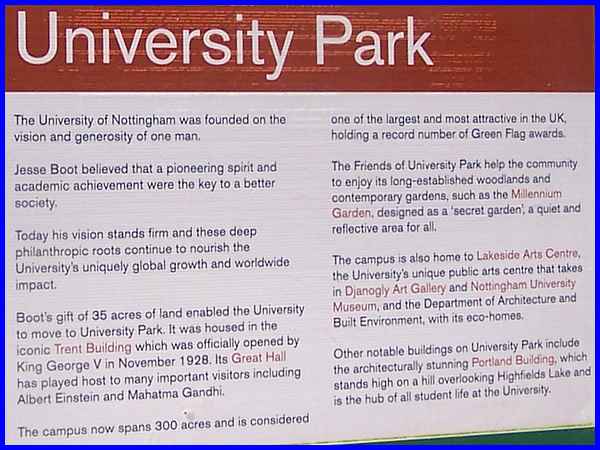 University Park Information Board