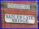 Sadler Gate Bridge name plate