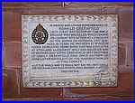 Lieut Ronald Greenfield plaque