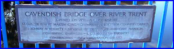 Cavendish Bridge Plaque